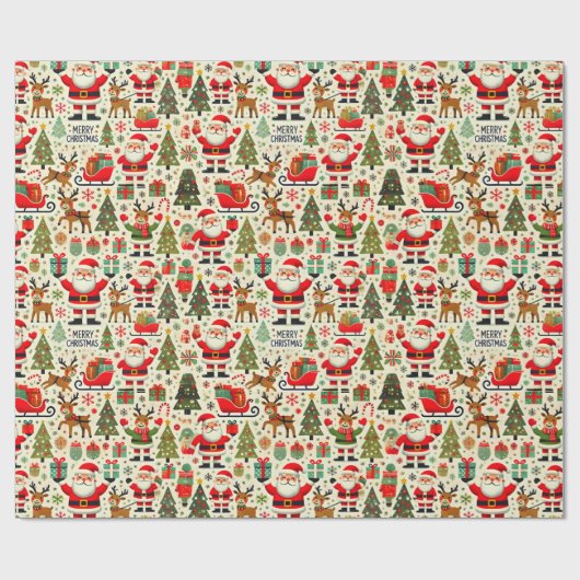 Santa Claus Rudolph The Red Nose Rentier Cheer Geschenkpapier (Flach)