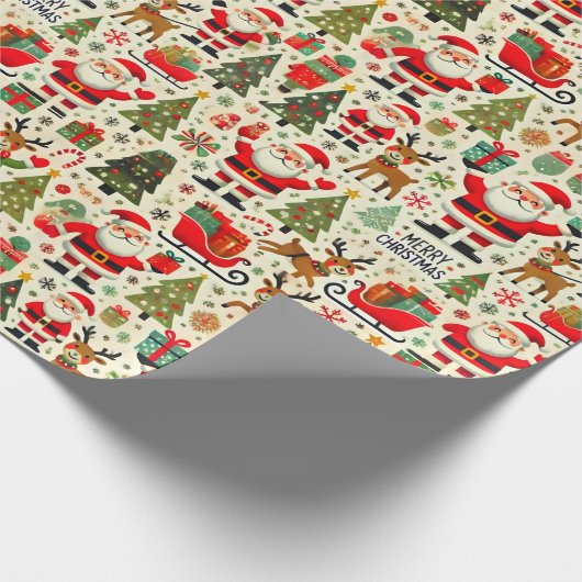 Santa Claus Rudolph The Red Nose Rentier Cheer Geschenkpapier (Ecke)