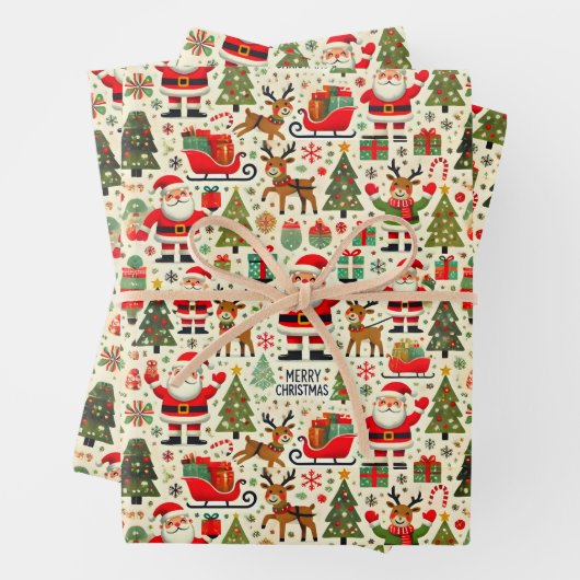 Santa Claus Rudolph The Red Nose Rentier Cheer Geschenkpapier Set (Beispiel)