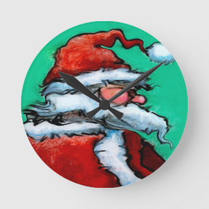 Santa Claus Runde Wanduhr