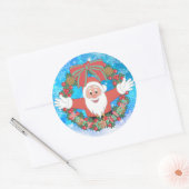 Santa Claus Runder Aufkleber (Umschlag)