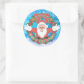 Santa Claus Runder Aufkleber (Tasche)