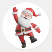 Santa Claus Runder Aufkleber (Vorderseite)