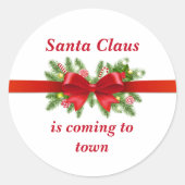 Santa Claus Runder Aufkleber (Vorderseite)