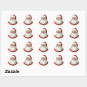 Santa Claus Runder Aufkleber (Blatt)