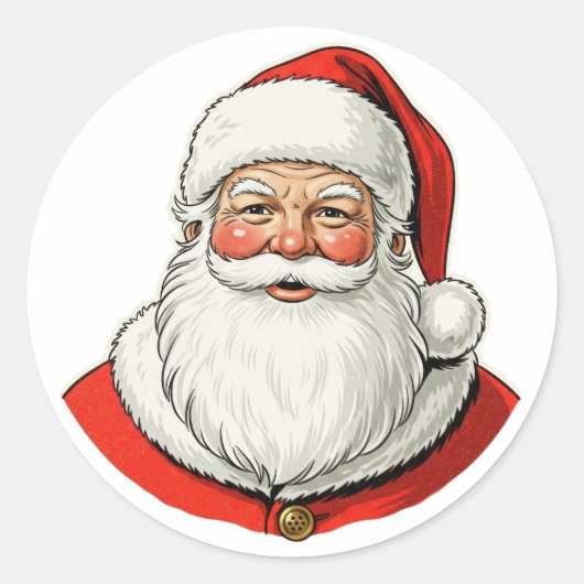 Santa Claus Runder Aufkleber (Vorderseite)