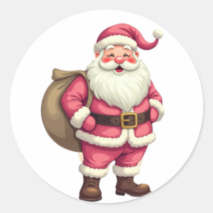 Santa Claus Runder Aufkleber