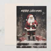 Santa Claus Rural Mural Feiertagskarte (Vorne/Hinten)