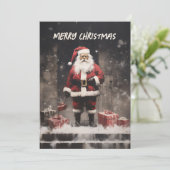 Santa Claus Rural Mural Feiertagskarte (Stehend Vorderseite)