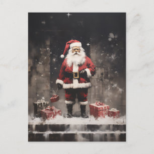 Santa Claus Rural Mural Feiertagspostkarte