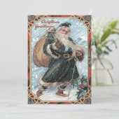 Santa Claus Sack von Toys Holly Winter Storm Einladung (Stehend Vorderseite)