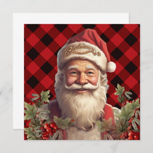 Santa Claus Saint Nicholas Weihnachtsfeiern Einladung (Vorne/Hinten)