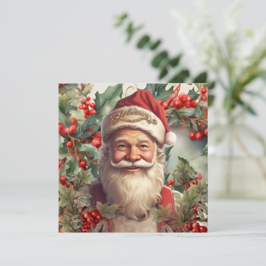 Santa Claus Saint Nicholas Weihnachtsfeiern Einladung (Stehend Vorderseite)