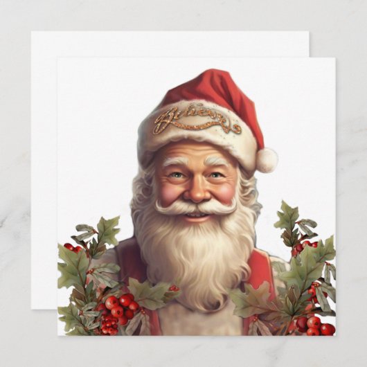 Santa Claus Saint Nicholas Weihnachtsfeiern Einladung (Vorne/Hinten)