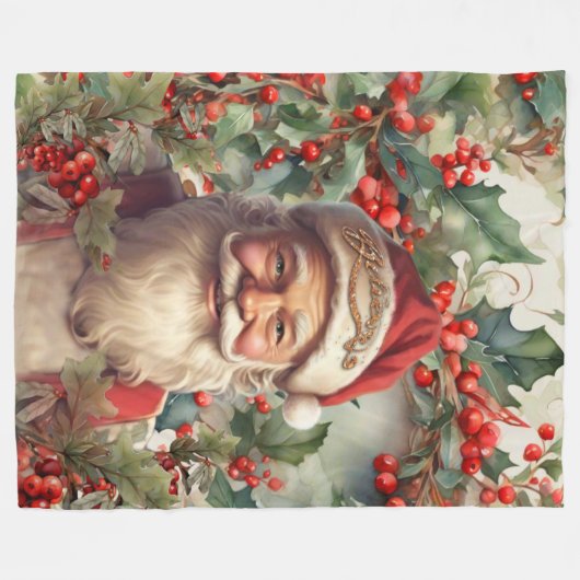 Santa Claus Saint Nicholas Weihnachtsfeiern Fleecedecke (Vorderseite (Horizontal))