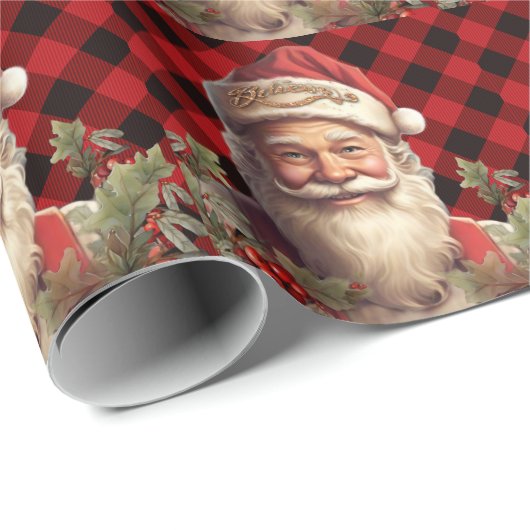 Santa Claus Saint Nicholas Weihnachtsfeiern Geschenkpapier (Rolleneckpunkt)