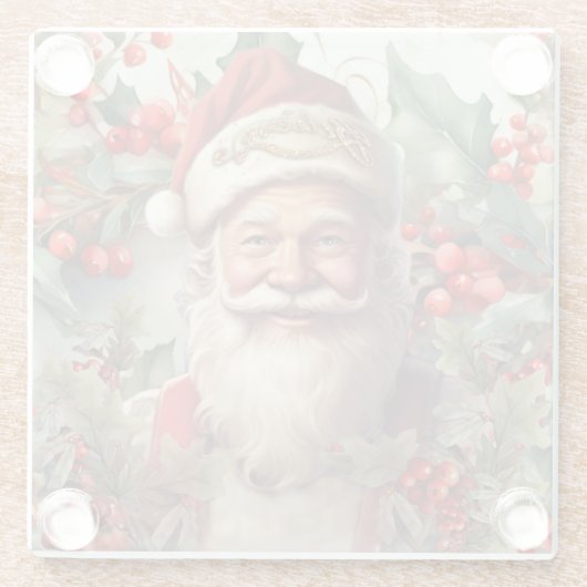 Santa Claus Saint Nicholas Weihnachtsfeiern Glasuntersetzer (Rückseite)