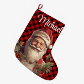 Santa Claus Saint Nicholas Weihnachtsfeiern Großer Weihnachtsstrumpf (Vorderansicht (hängend))