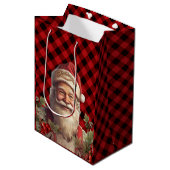 Santa Claus Saint Nicholas Weihnachtsfeiern Mittlere Geschenktüte (Vorderseite Schrägansicht)