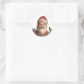 Santa Claus Saint Nicholas Weihnachtsfeiern Runder Aufkleber (Tasche)