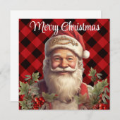 Santa Claus Saint Nicholas Weihnachtskarte Einladung (Vorne/Hinten)