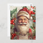 Santa Claus Saint Nicholas Weihnachtskarte Postkarte (Vorne/Hinten)