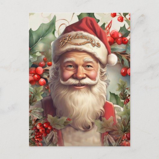 Santa Claus Saint Nicholas Weihnachtskarte Postkarte (Vorderseite)