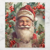 Santa Claus Saint Nicholas Weinetikett (Einzelnes Label)