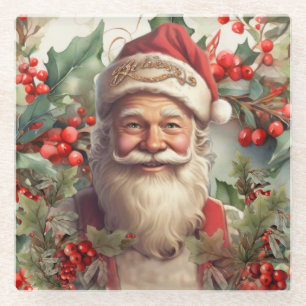 Santa Claus Sankt Nikolaus Weihnachten Glasuntersetzer