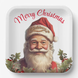 Santa Claus Sankt Nikolaus Weihnachten Pappteller