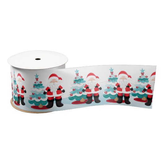 Santa Claus Satin Ribbon Satinband (Spule)