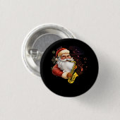 Santa Claus Saxophone Musiker Chr Button (Vorne & Hinten)