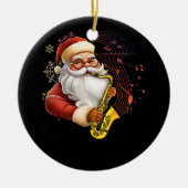 Santa Claus Saxophone Musiker Chr Keramik Ornament (Vorne)