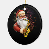Santa Claus Saxophone Musiker Chr Keramik Ornament (Links)
