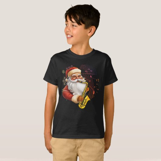 Santa Claus Saxophone Musiker Chr T-Shirt (Vorne ganz)