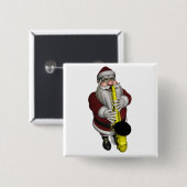 Santa Claus Saxophone Player Button (Vorne & Hinten)