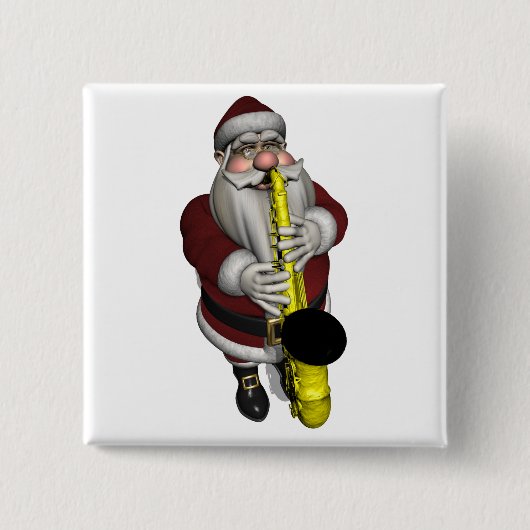 Santa Claus Saxophone Player Button (Vorderseite)