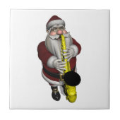 Santa Claus Saxophone Player Fliese (Vorderseite)