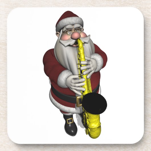 Santa Claus Saxophone Player Getränkeuntersetzer (Vorderseite)