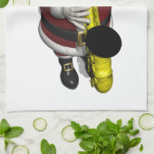 Santa Claus Saxophone Player Handtuch (Gefaltet)