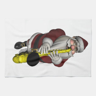 Santa Claus Saxophone Player Handtuch