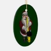 Santa Claus Saxophone Player Keramikornament (Rechts)