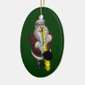 Santa Claus Saxophone Player Keramikornament (Links)