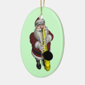 Santa Claus Saxophone Player Keramikornament (Links)