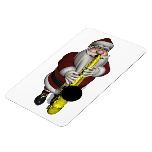 Santa Claus Saxophone Player Magnet (Linke Seite)