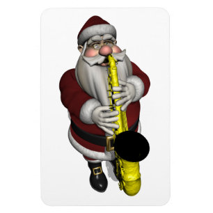 Santa Claus Saxophone Player Magnet