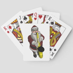 Santa Claus Saxophone Player Spielkarten