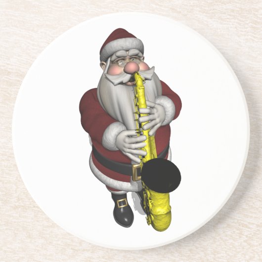 Santa Claus Saxophone Player Untersetzer (Vorne)