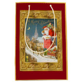 Santa Claus Scene Mittlere Geschenktüte (Vorderseite)