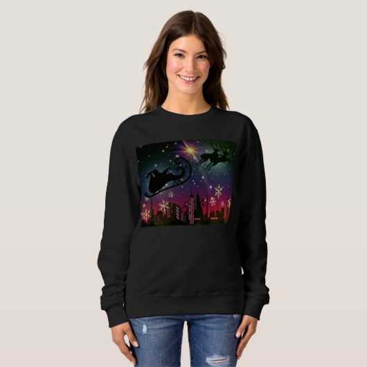 Santa Claus Schlitten Frauen Sweatshirt (Vorne ganz)